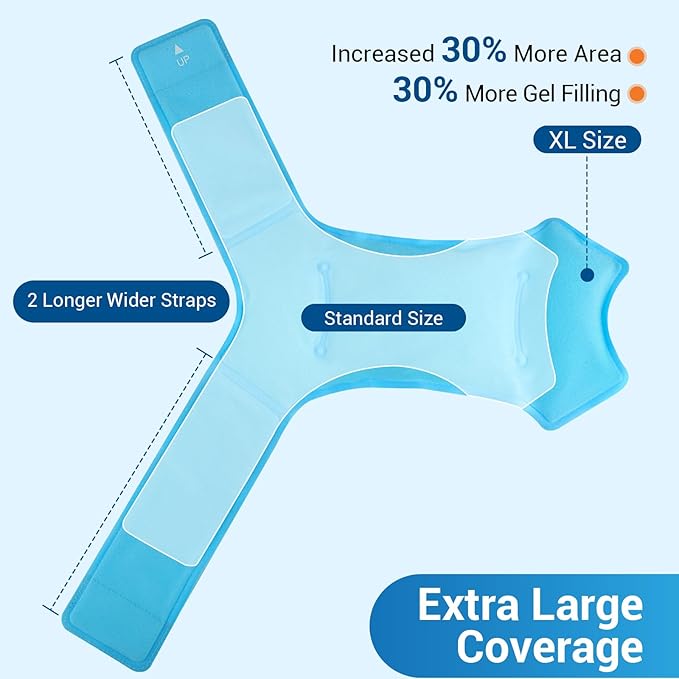 Comfytemp Extra Large Ankle Ice Pack Wrap, Reusable Gel Pack Hot Cold Compress for Plantar Fasciitis, Foot Pain Relief, Injuries, Achilles Tendonitis, Sprained Ankle, Swelling, Get Well Gift, 2 Pcs