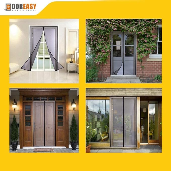 DOOREASY Magnetic Screen Door, Reinforced Polyester Screen Door, Self Sealing Magnets, Pet and Kid Friendly, Easy Installation Door Mesh Screen Size 38" x 81", Fit Door Size 36 x 80 inch