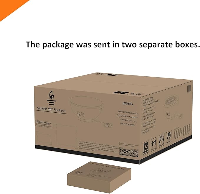 28-Inch Propane Fire Pit with Natural Gas Conversion Kit, 50,000 BTU Round Gas Fire Pit Table, Outdoor Fireplace Fire Bowl Firepit with Lid, Lava Rocks, Cover, Pre-Attached 10FT Propane Hose, Gray