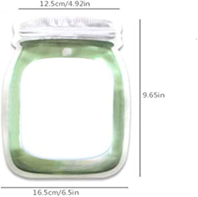 Enkrio 20 Pack Reusable Mason Jar Bags Reusable Mason Jar Zipper Bags Food Storage Bag for Kitchen Food Snack Sandwich Leakproof Snacks Food Saver Bags