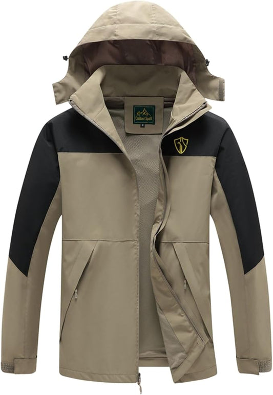 GIISAM Rain Jacket for Men, Mens Waterproof Raincoat Lightweight Rain Jackets Outdoor Rain Coat Windbreaker with Hood
