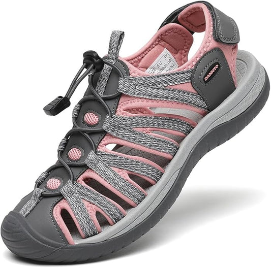 Dannto Women's Closed Toe Hiking Sandals Walking Water Sandal Comfort Athletic Sport Outdoor Sandals