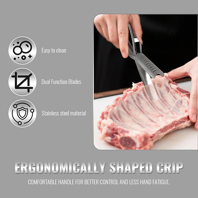 Rib Prep Tool Pro, BBQ Rib Skinner, Stainless Steel Rib Membrane Remover Tool, Ergonomic Design for Effortless BBQ Rib Preparation ﻿ (2pc)