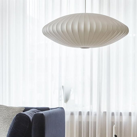 24 Inch Large White Pendant Light,Art Deco Bubble Lamp,Rustic Kitchen Island Pendant Lighting,Farmhouse Style Hanging Light for Hallway Office