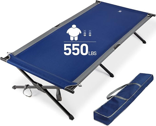 EVER ADVANCED Extra Wide Camping Cot for Adults Oversized XXL Sleeping Cots Folding Cot Bed with Carry Bag, 84.3" L x 41.9" W, Support to 550 lbs
