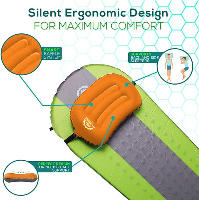 Gear Doctors Inflatable Camp Pillow - Orange