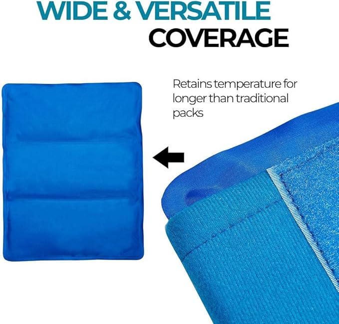 Flexible Large Gel Ice Pack for Shoulders, Arms, Back and Thighs. Hot & Cold Therapy Wrap