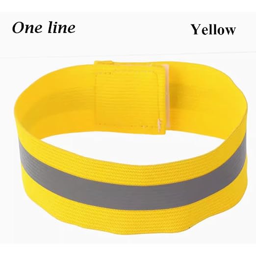 4PCS Reflective Wrist Strap 4x1.5cm Running Safety Gear Reflective Wristbands High Visibility Bike Ankle Bands Reflector Armband Self-Adhesive Reflective Bands for Walking,Night Sports Golden
