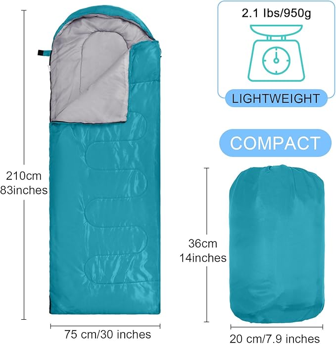 10 Pcs 0 Degree Camping Sleeping Bags Bulk for Adults Cold Weather Sleeping Bags 4 Season Warm Waterproof Lightweight with Compression Sack for Backpacking Hiking Travel Homeless