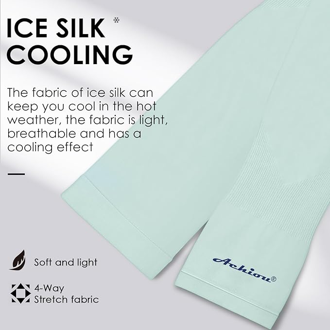 Achiou Arm Sun Sleeves Compression UV Protection Cooling for Men Women Summer Sunblock Basketball Football, Cover Arms Tattoo
