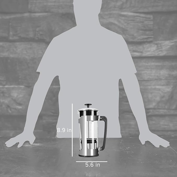 ESPRO - P5 French Press Coffee Maker – Patented Double Microfilter for Sludge and Grit Free Coffee – Made in Taiwan, Black, 18 oz