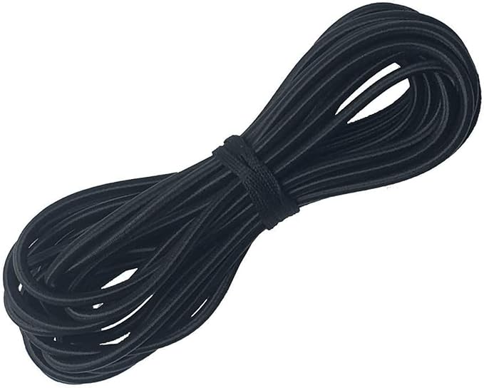 1/4" Bungee Shock Cords, 100 Feet Marine Grade Kayak Heavy Stretch String Rope & Tie Down Trailer Straps for DIY Projects Black