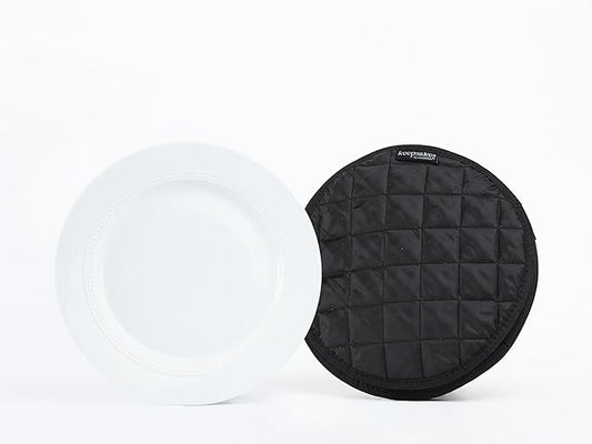 Covermates Keepsakes - Quilted Divider Set - Set of 4 - Scratch & Breakage Protection - Stain Resistant - Machine Washable - China Storage, Black