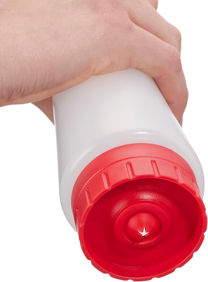 Chef Master Squeeze Bottles for Sauces (6-Pack) - Fill & Flip, Refillable 20 Oz. - Condiment Squeeze Bottles for Liquids, Sauces, Batter & Dressing - Made for Restaurants, Diners & Food Trucks - 90291