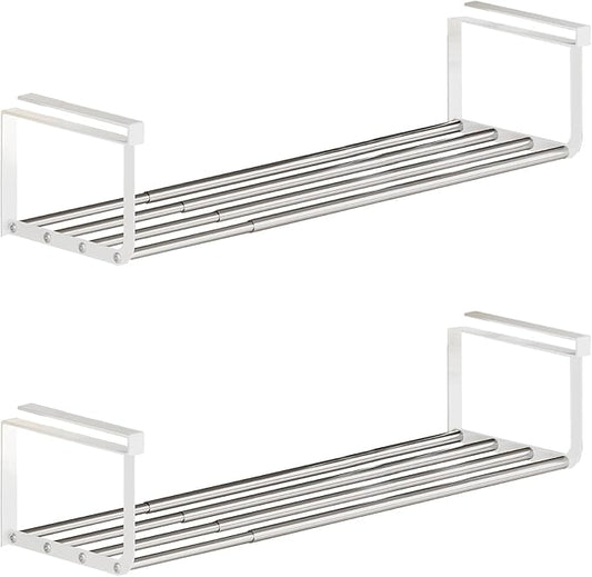 Expandable Shoe Rack Organizer - Adjustable Shoe Rack & Under Cabinet Shelf - for Shoe or Clothing Storage and Organization, Under Shelf Storage (Stainless,2Pcs)