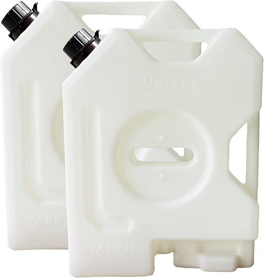 2-Gallon Water Container, White Water Can for Vehicles, Portable Water Tank (2 pcs)