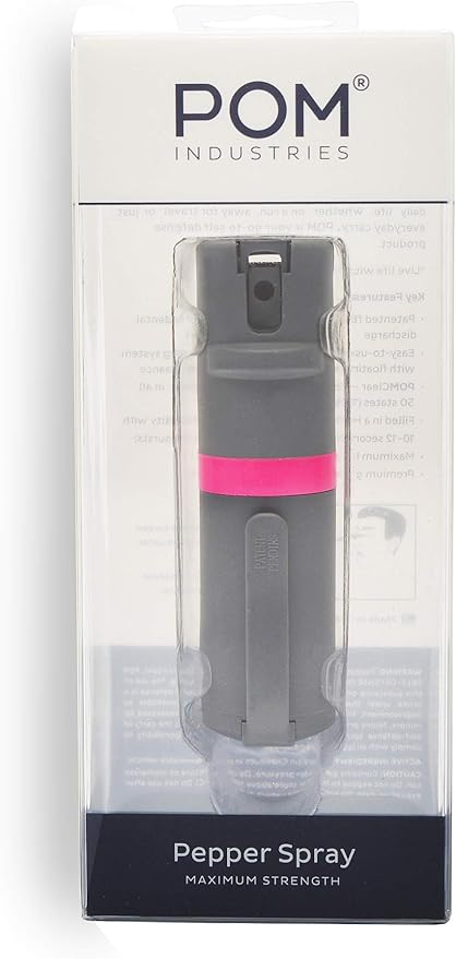 POM 6-Pack Pepper Spray Flip Top Pocket Clip - Maximum Strength OC Spray for Self Defense - Tactical Compact & Safe Design - 25 Bursts & 10 ft Range - Powerful & Accurate Stream Pattern