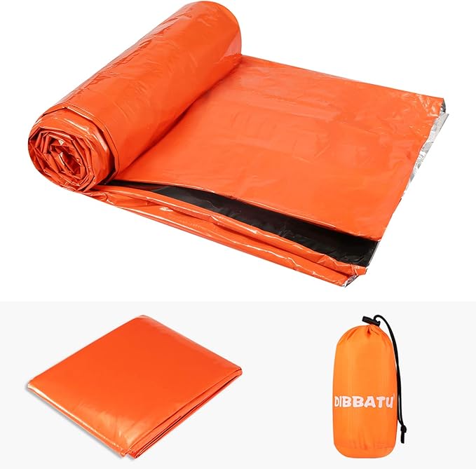 DIBBATU 2/4/6/8 Pack Emergency Sleeping Bag, Survival Gear Bivy Sack Blanket, Waterproof Lightweight, Portable Nylon Sack for Camping Hiking Outdoor Adventure Activities