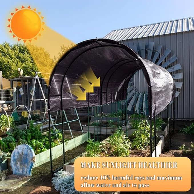 Cool Area 40% 8x10ft Sunblock Shade Cloth Cover Mesh UV Resistant Net for Garden Flower Plant Greenhouse, Black