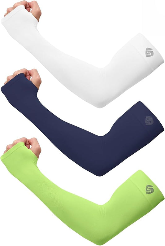 Arm Sleeves for Men Women UV Sun Protection Compression Arm Warmer Tattoo Cover Up, Sports Golf Cooling Sleeves