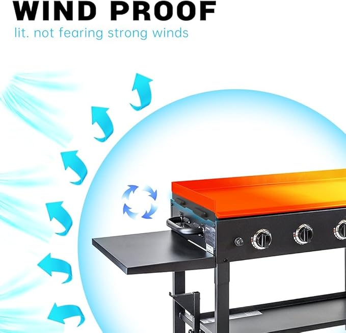 Black 28 inch Wind Guards for Blackstone Griddle, Magnetic Wind Screens, Blackstone Griddle Accessories, Fit with Side Shelf, Lid and Rear Grease Cup, Heat Shield for Side Table.