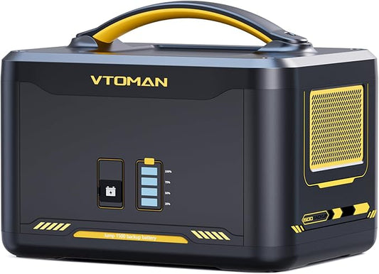 VTOMAN Jump 1500 Extra Battery, 1548Wh Large Capacity LiFePO4 Battery with BMS Protection for Camping, Home Backup, Suitable for VTOMAN Jump 1500X/Jump 1800 Portable Power Station Expand Capacity