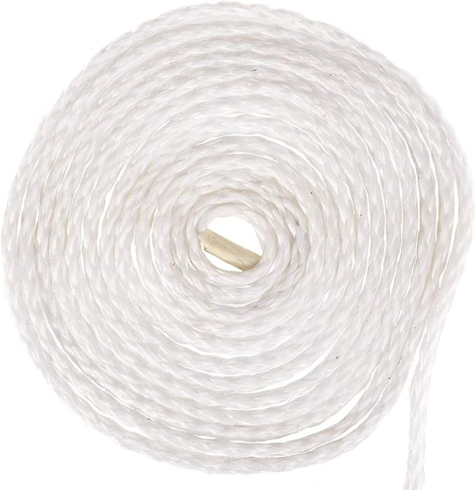 Hollow Braid Polypropylene Rope (5/16 Inch, 100 Feet, White) - Barrier Rope - Trail Marking, Crowd Control, Golf Courses