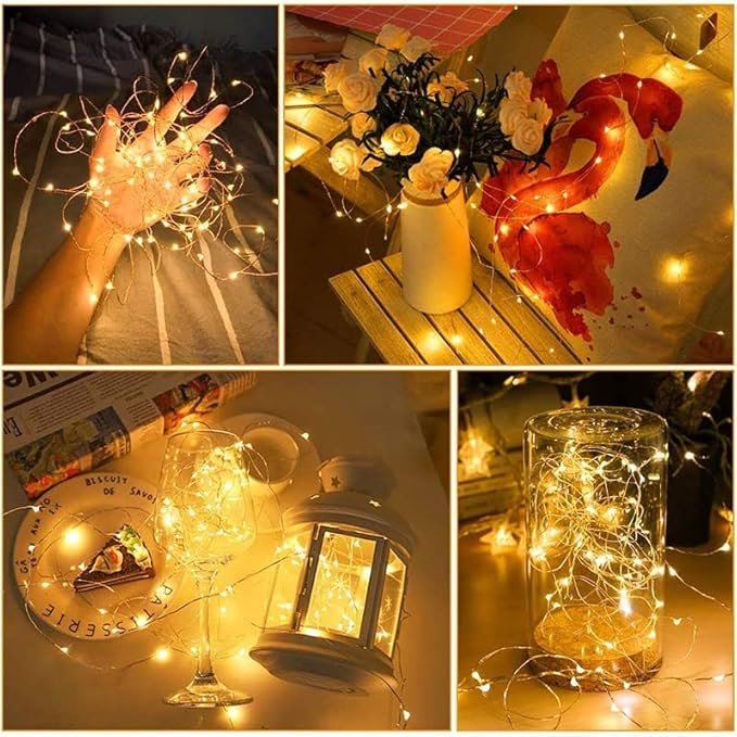 3 Pack USB Fairy Lights USB Powered String Lights Warm Yellow 2 Meters 20 lamp Beads Led Christmas Lights Fairy String Lights led Light String (Warm Yellow)