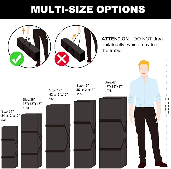 COOLBEBE 24" Sports Duffle Bag - 53L Travel Duffel Tote Bag with Upgrade Zipper Weekender Overnight, Durable & Water Resistant, Camping duffle Black