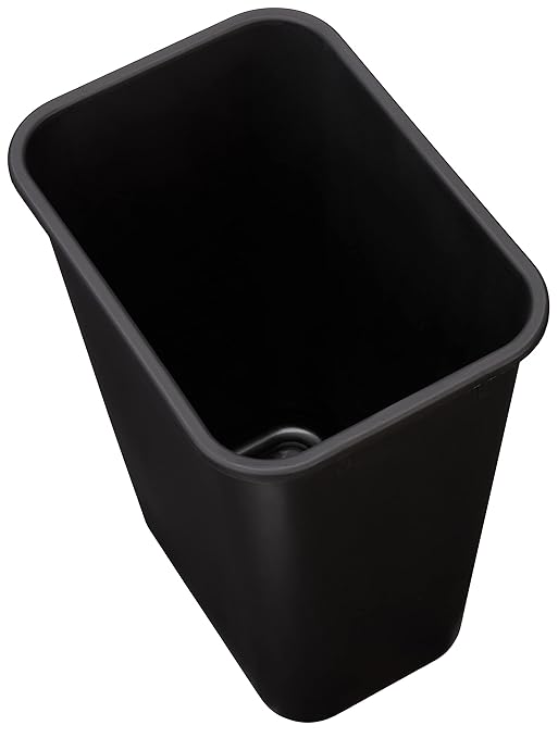 Amazon Basics Trash Can, Rectangular Commercial Office Wastebasket, 10 Gallon (Pack Of 1), Black (Previously AmazonCommercial brand)