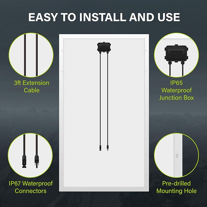 Newpowa 10BB 200W 24V Monocrystalline 200 Watt 24Volt Solar Panel Designed for 24V Charge System Off Grid, High Efficiency Mono Module RV Marine Boat Off Grid (200W New)