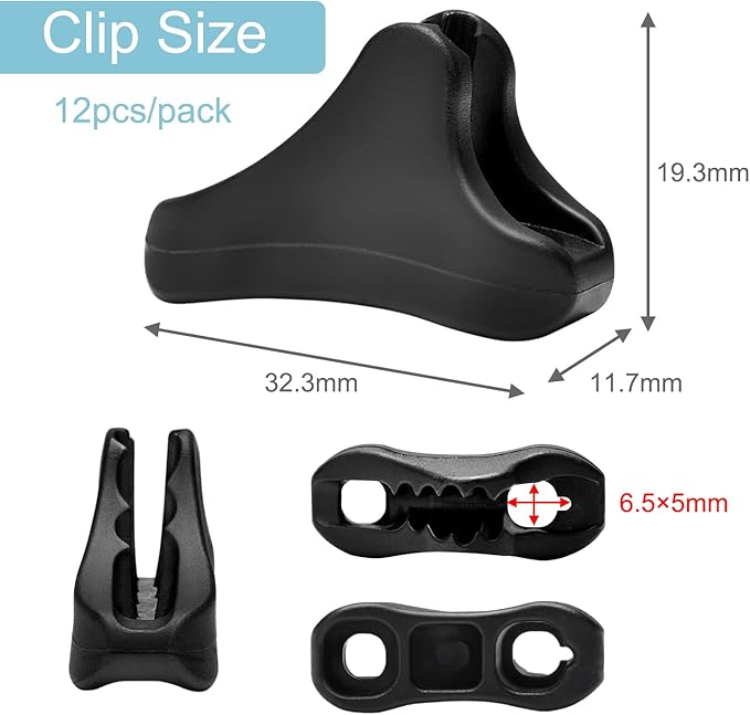 12Pack Rope Tensioner Ultralight Guyline Tensioners Adjuster Tent Rope, Rope Tightener for Tents & Tarps Paracord Ultralight Backpacking Gear, fit 3-5mm Paracord