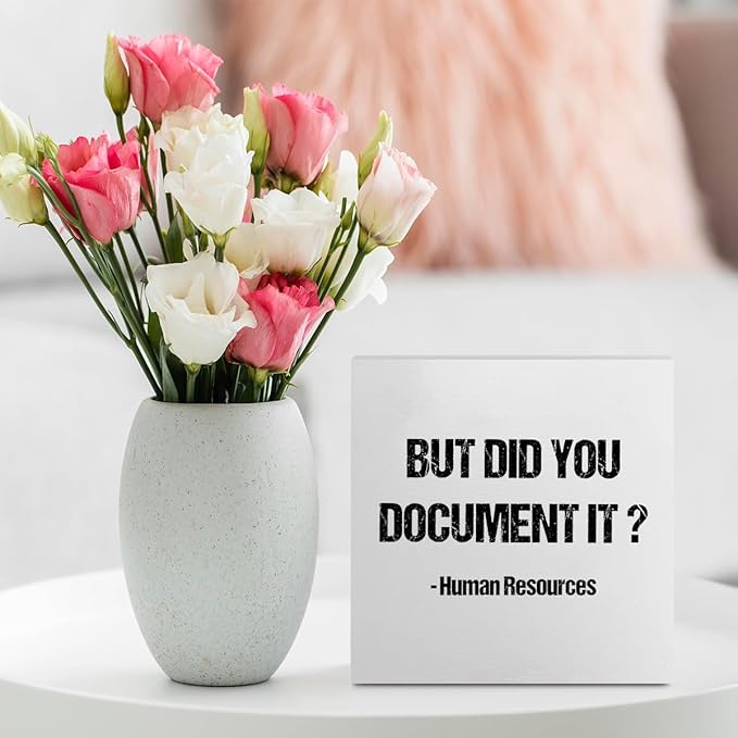 Funny Office Supplies Rustic Country Desk Decor White Wooden Box Sign But Did You Document It Humor Coworker HR Gifts Office Organizer Farmhouse Wood Plaque Cubicle Accessories Home Shelf Decorations