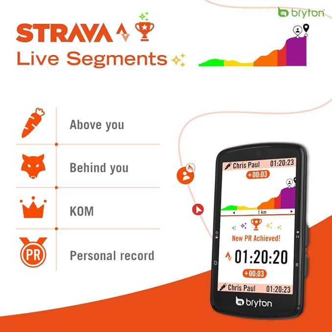 Bryton Rider S810 3.5 Inch Color Touchscreen GPS Bike/Cycling Computer, 50H Battery Life, Offline Maps & Navigation, Advanced Climb Challenge 2.0, Live Tracking (Rider S810T (Sensor Bundle))