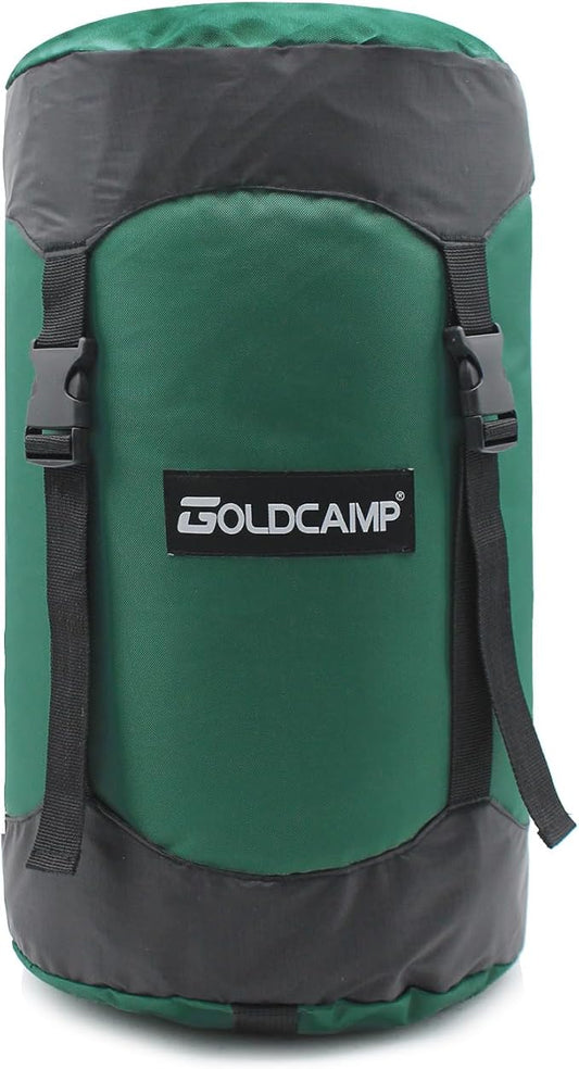 GOLDCAMP Compression Sack, 40% More Storage! 18L/30L/43L/49L/65L Compression Stuff Sack, Waterproof & Ultralight Sleeping Bag Stuff Sack - Space Saving Gear for Camping, Hiking (Green, L)