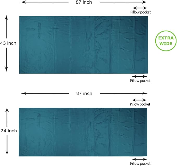 BROWINT Silk Sleeping Bag Liner, Silk Sleep Sack, Extra Wide 87"x43", Lightweight Travel Sheet for Hotels, More Colors for Option, Reinforced Gussets
