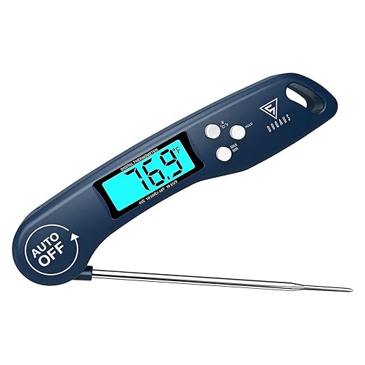 DOQAUS Digital Meat Thermometer, Instant Read Food Thermometers for Cooking, Kitchen Probe with Backlit & Reversible Display, Wide Temperature Range for Turkey, Grill, BBQ, Baking, Bread, Sourdough