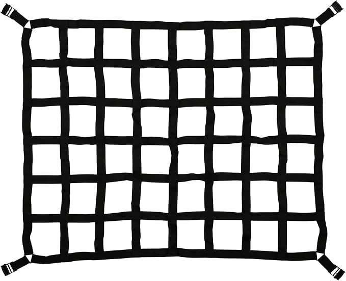 Heavy Duty 42" x 50" Truck Bed Cargo Net with Adjustable Cam Buckles & S-Hooks,3.5' x 4.17' Cargo Net with 1100LBS Capacity for Pickup Truck Bed Trailer SUV Jeeps
