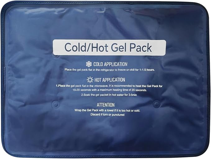 Hot & Cold Gel Packs for Pain Relief 12x16 Inch Ice Packs Reusable Blue Cold Packs for Swelling, Bruises, Injuries, Surgery, Toothache