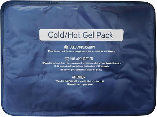 Hot & Cold Gel Packs for Pain Relief 12x16 Inch Ice Packs Reusable Blue Cold Packs for Swelling, Bruises, Injuries, Surgery, Toothache