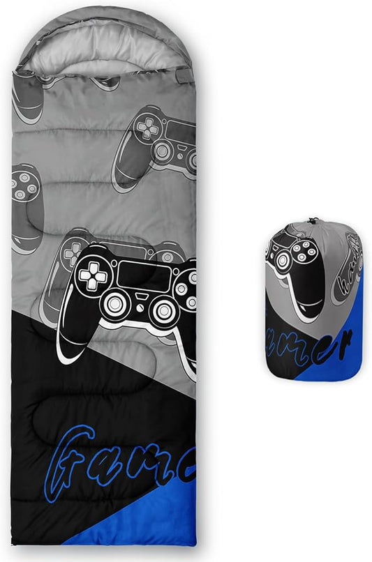 AILONEN Outer Space Astronaut Camping Sleeping Bags,Lightweight & Waterproof,3 Season Warm & Cool Weather,Cartoon Sleeping Bags for Kids,Boys Girls Travelling,Outdoors