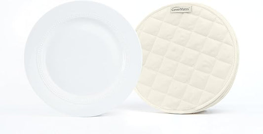 Covermates Keepsakes - Quilted Divider Set - Set of 4 - Scratch & Breakage Protection - Stain Resistant - Machine Washable - China Storage, Cream