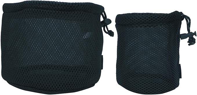 Black Nylon Mesh Bag Travel Stuff Sacks Drawstring Bag Outdoor Pots Storage Bag Camping Tableware Organizers Storage