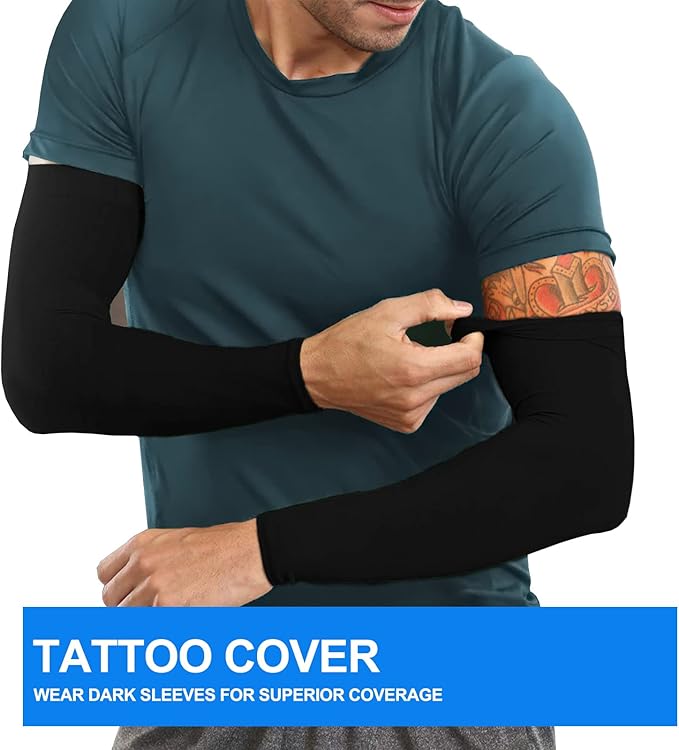 4 Pair UV Sun Protection Arm Sleeves for Men & Women,Cooling UPF 50 Arm Cover for Baseball,Cycling,Basketball