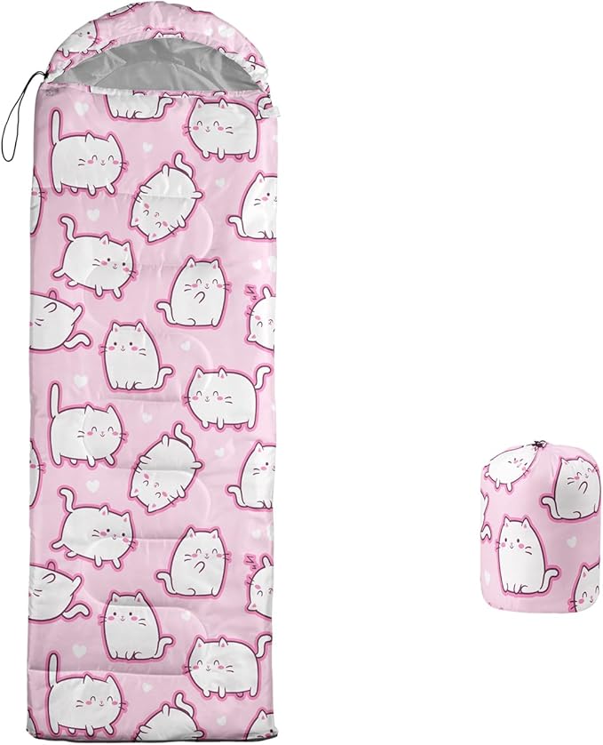 Galaxy Wolf Camping Sleeping Bags Warm & Cool Weather Waterproof Backpacking Blue Purple Starry Sky Sleeping Bag All Seasons Camping, for Adult Kids Boy Girls Camping Gear Equipment, Traveling