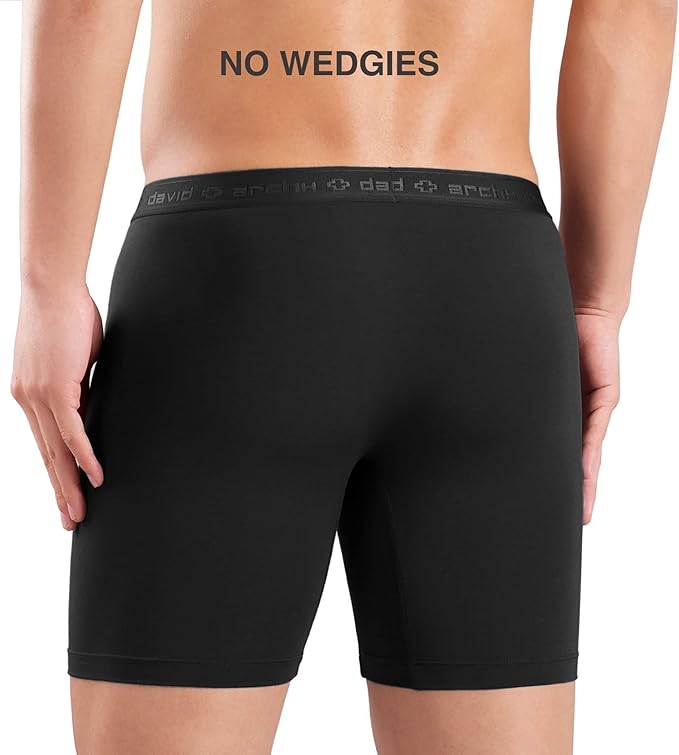 DAVID ARCHY Men's Underwear Ultra Soft Modal Dual Pouch Trunks Ball Pouch Bulge Enhancing Boxer Briefs for Men 3 or 4 Pack