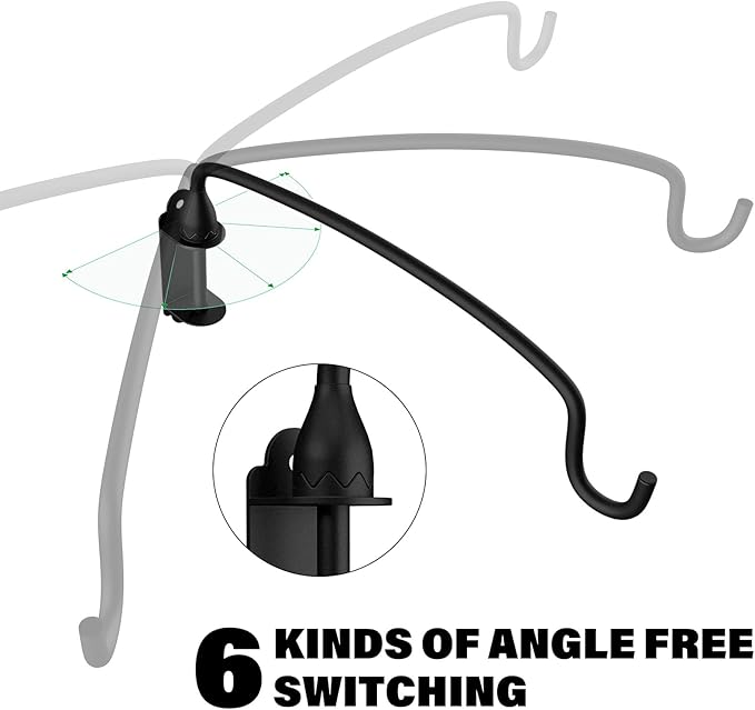 4 Pack Plant Hanger Bracket Wall Mounted Hooks for Hanging Bird Feeder, Flower Bracket, Anti Rust Metal Lanterns 12 Inches