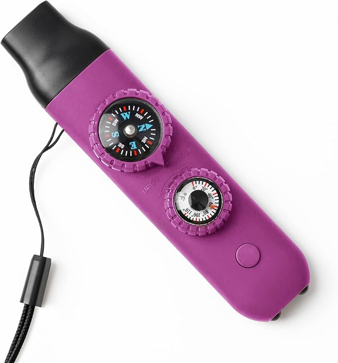 Emergency Survival Safety Whistle，Whistle for Kids with Lanyard,Compass,Thermometer,Ideal for Kayaking, Boating, Hiking, Camping, Climbing