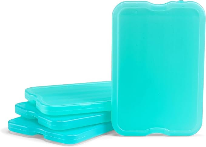 Cool Coolers by Fit + Fresh, Reusable XL Slim Ice Packs for Lunch Boxes, Green (Pack of 24)