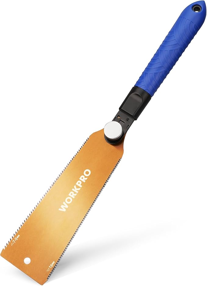 WORKPRO 8 Inch Japanese Pull Saw, Double-Edged Hand Saw for Wood Cutting with 7-9&18 TPI, SK5 Flexible Blade, Non-Slip Beech Handle for Woodworking